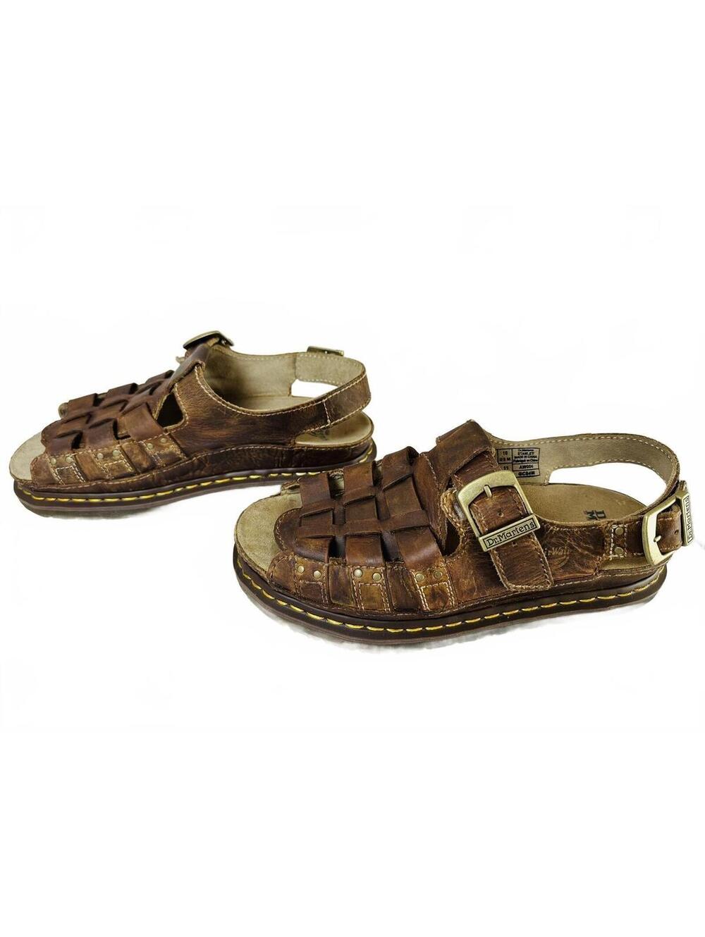 Vintage Dr. Martens Men's Brown Leather Fisherman Chunky Sandals Size 10
